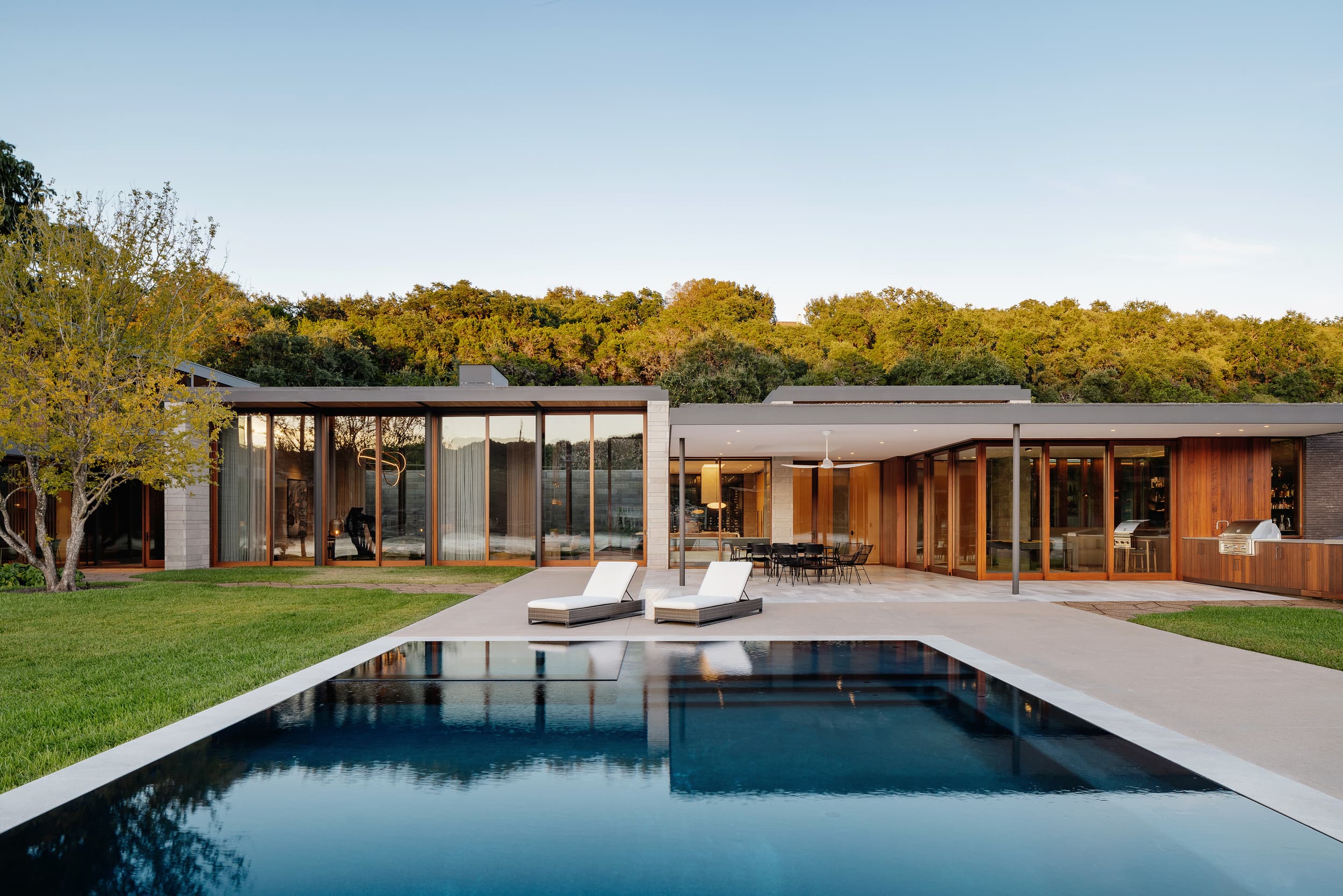 Water's Edge Residence - Pool towards house; A Parallel Architecture